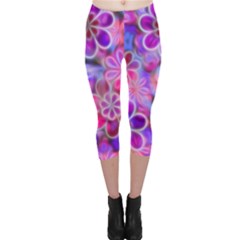 Pretty Floral Painting Capri Leggings by KirstenStarFashion