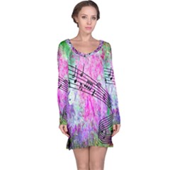 Abstract Music 2 Long Sleeve Nightdresses