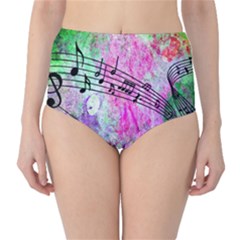 Abstract Music 2 High-waist Bikini Bottoms