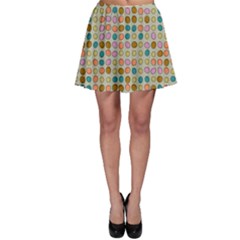 Retro Dots Pattern Skater Skirt by LalyLauraFLM