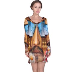 Graffiti Sunglass Art Long Sleeve Nightdresses