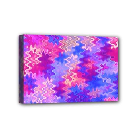 Pink And Purple Marble Waves Mini Canvas 6  X 4  by KirstenStar