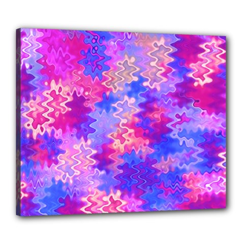 Pink And Purple Marble Waves Canvas 24  X 20  by KirstenStar