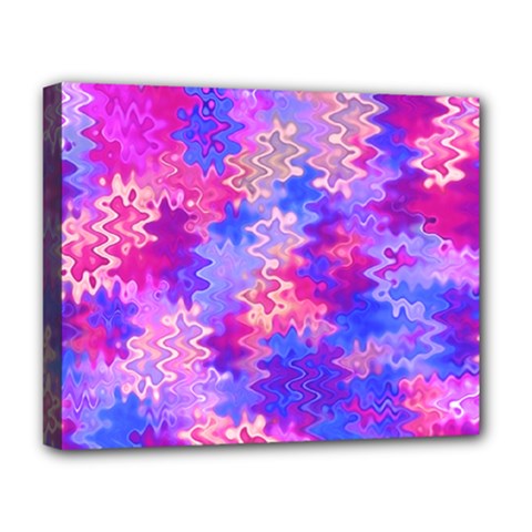 Pink And Purple Marble Waves Deluxe Canvas 20  X 16   by KirstenStar