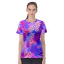 Pink and Purple Marble Waves Women s Sport Mesh Tees View1