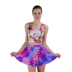 Pink And Purple Marble Waves Mini Skirts by KirstenStarFashion