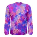 Pink and Purple Marble Waves Men s Long Sleeve T-shirts View2