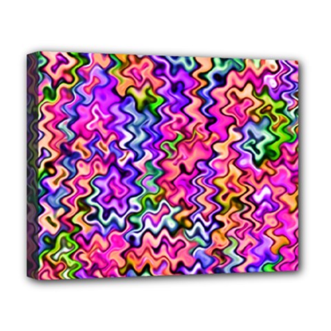 Swirly Twirly Colors Deluxe Canvas 20  X 16   by KirstenStar