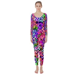 Swirly Twirly Colors Long Sleeve Catsuit