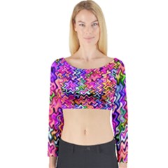 Swirly Twirly Colors Long Sleeve Crop Top by KirstenStarFashion