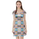 Colorful dots pattern Short Sleeve Skater Dress View1