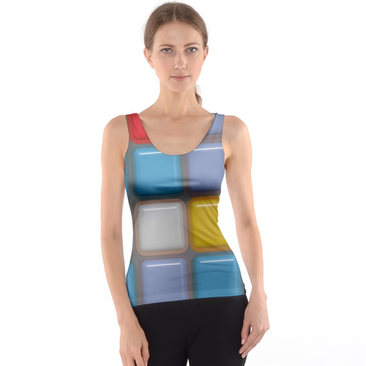 Shiny Squares pattern Tank Top