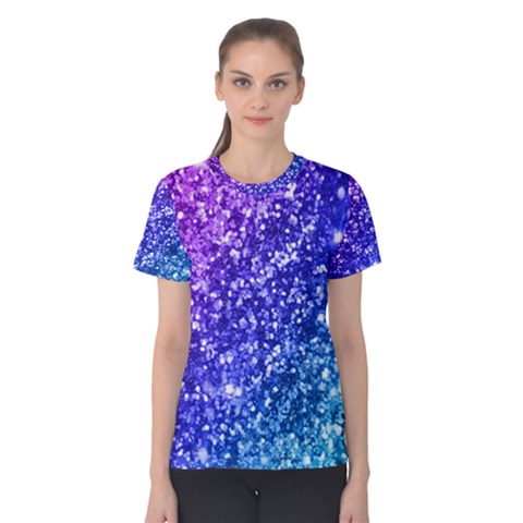 Glitter Ocean Bokeh Women s Cotton Tees by KirstenStar