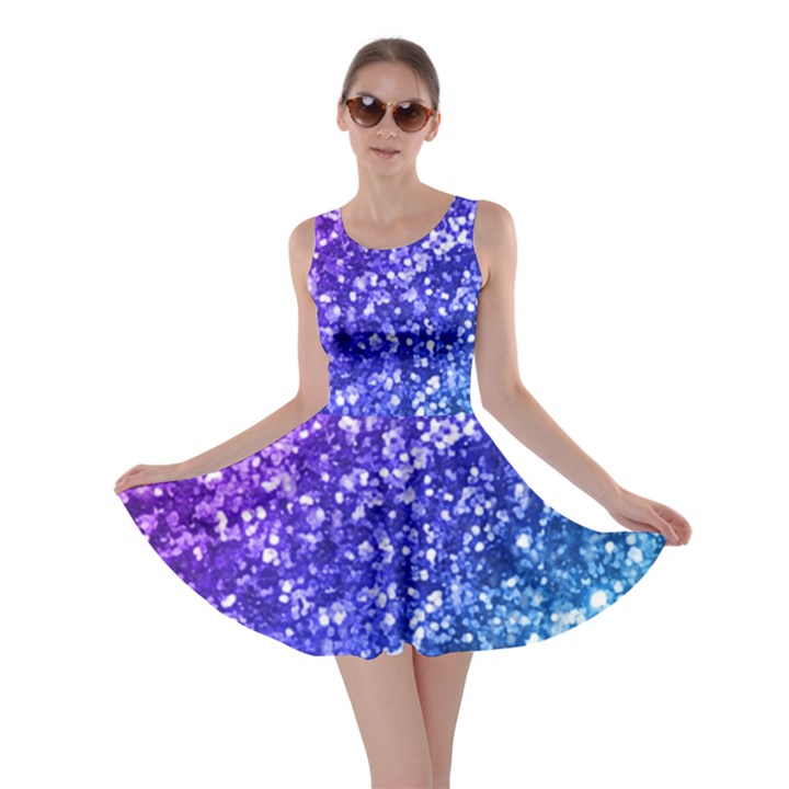 Glitter Ocean Bokeh Skater Dresses