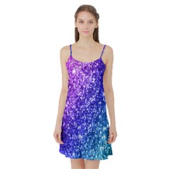 Glitter Ocean Bokeh Satin Night Slip