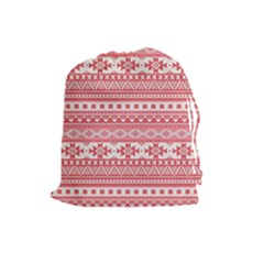 Fancy Tribal Borders Pink Drawstring Pouches (large) 