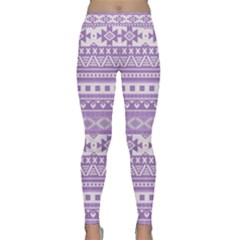 Fancy Tribal Borders Lilac Yoga Leggings