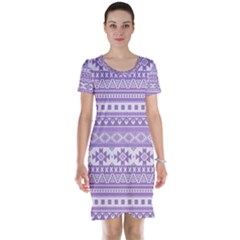 Fancy Tribal Borders Lilac Short Sleeve Nightdresses by ImpressiveMoments