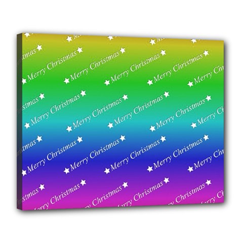 Merry Christmas,text,rainbow Canvas 20  X 16  by ImpressiveMoments