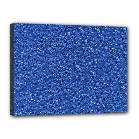 Sparkling Glitter Blue Canvas 16  x 12 