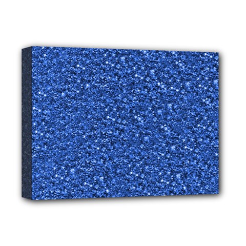 Sparkling Glitter Blue Deluxe Canvas 16  x 12  