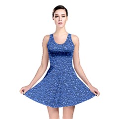 Sparkling Glitter Blue Reversible Skater Dresses