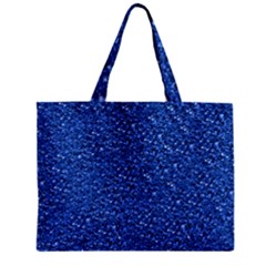 Sparkling Glitter Blue Zipper Tiny Tote Bags