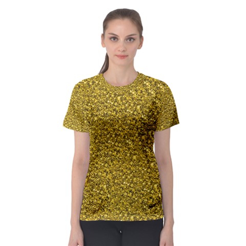 Sparkling Glitter Golden Women s Sport Mesh Tees by ImpressiveMoments