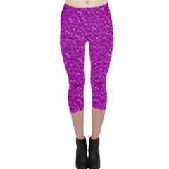 Sparkling Glitter Hot Pink Capri Leggings