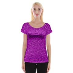 Sparkling Glitter Hot Pink Women s Cap Sleeve Top by ImpressiveMoments
