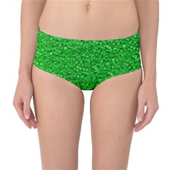 Sparkling Glitter Neon Green Mid-waist Bikini Bottoms by ImpressiveMoments
