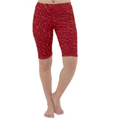 Sparkling Glitter Red Cropped Leggings by ImpressiveMoments