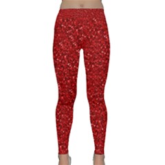 Sparkling Glitter Red Yoga Leggings