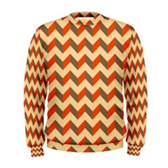 Modern Retro Chevron Patchwork Pattern  Men s Sweatshirts by GardenOfOphir