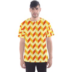 Modern Retro Chevron Patchwork Pattern  Men s Sport Mesh Tees