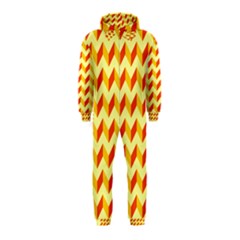 Modern Retro Chevron Patchwork Pattern  Hooded Jumpsuit (Kids)