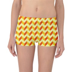 Modern Retro Chevron Patchwork Pattern  Reversible Boyleg Bikini Bottoms