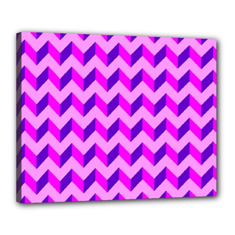 Modern Retro Chevron Patchwork Pattern Canvas 20  x 16 