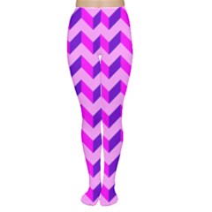 Modern Retro Chevron Patchwork Pattern Women s Tights