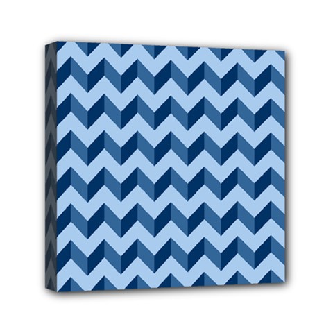 Modern Retro Chevron Patchwork Pattern Mini Canvas 6  x 6 