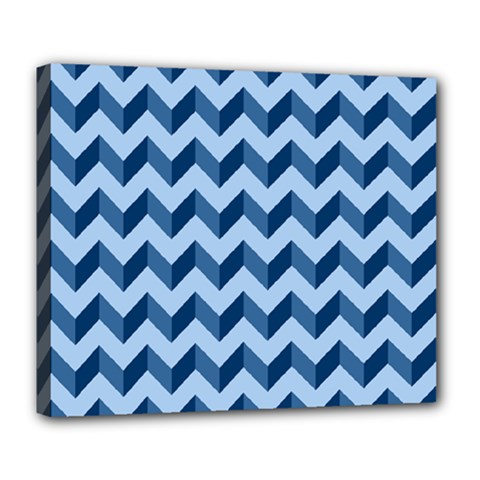 Modern Retro Chevron Patchwork Pattern Deluxe Canvas 24  x 20  