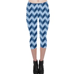 Modern Retro Chevron Patchwork Pattern Capri Leggings