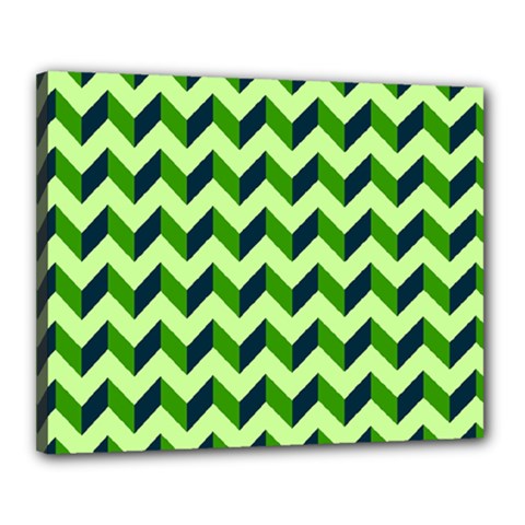 Modern Retro Chevron Patchwork Pattern Canvas 20  X 16  by GardenOfOphir