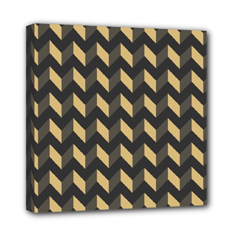 Modern Retro Chevron Patchwork Pattern Mini Canvas 8  X 8  by GardenOfOphir