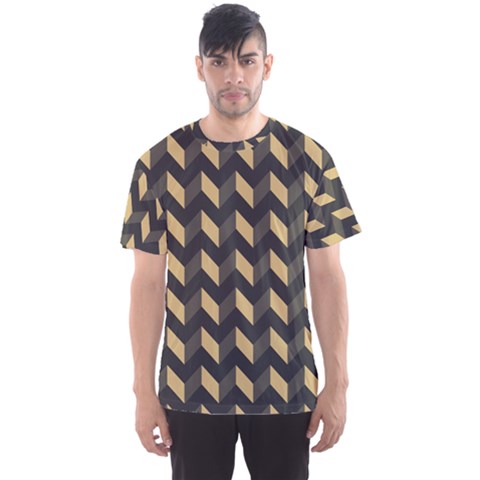 Modern Retro Chevron Patchwork Pattern Men s Sport Mesh Tees by GardenOfOphir