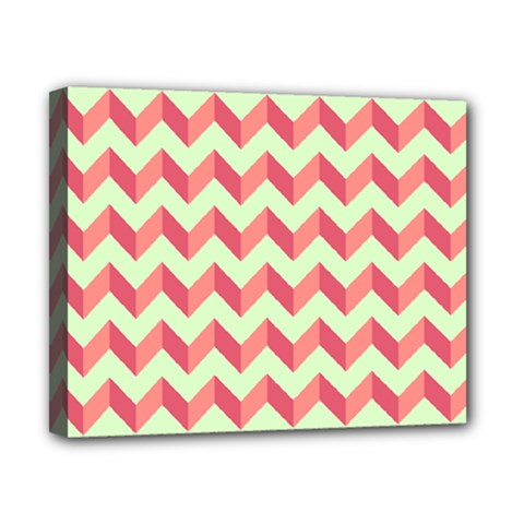 Modern Retro Chevron Patchwork Pattern Canvas 10  X 8  by GardenOfOphir