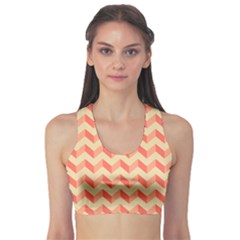 Modern Retro Chevron Patchwork Pattern Sports Bra by GardenOfOphir