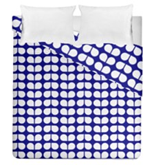 Blue And White Leaf Pattern Duvet Cover (full/queen Size) by GardenOfOphir