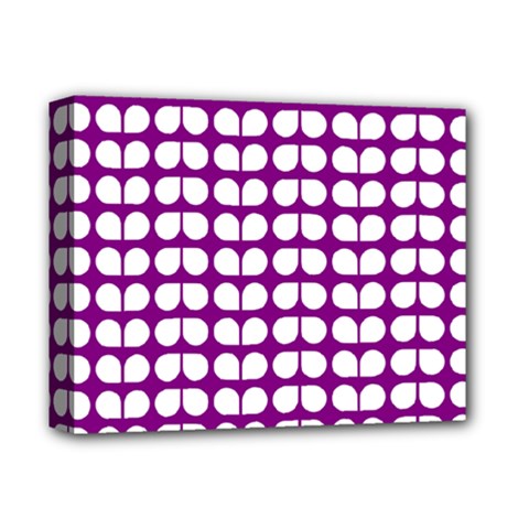 Purple And White Leaf Pattern Deluxe Canvas 14  X 11  by GardenOfOphir