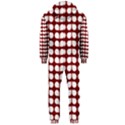 Red And White Leaf Pattern Hooded Jumpsuit (Men)  View2